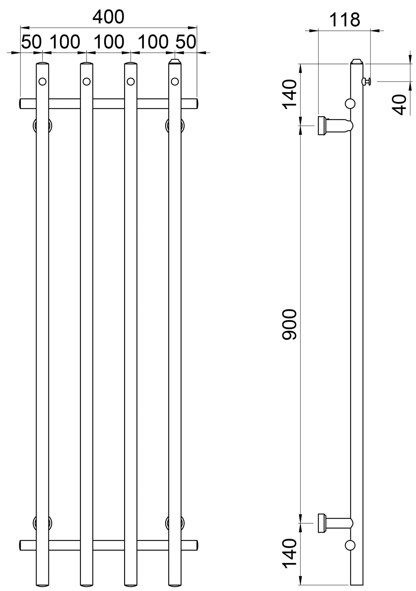 Scaldasalviette elettrico VIVO S